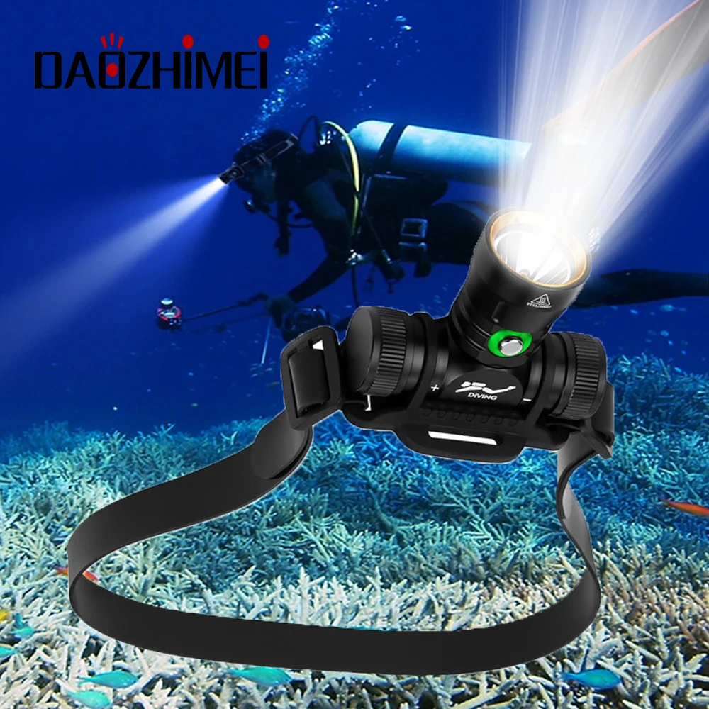 

1200LM Diving Headlight LED Powerful 3 mode Scuba Dive Headlamp Underwater 100M waterproof 18650 Head Lamp Torch Light Lantern