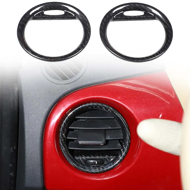 2 قطعة ألياف الكربون الحقيقية لشركة فيات 500 2008-2015 أبارث 595 2012-2015 أبارث 695 2010-2015 سيارة الجانب تنفيس الهواء الإطار اكسسوارات السيارات