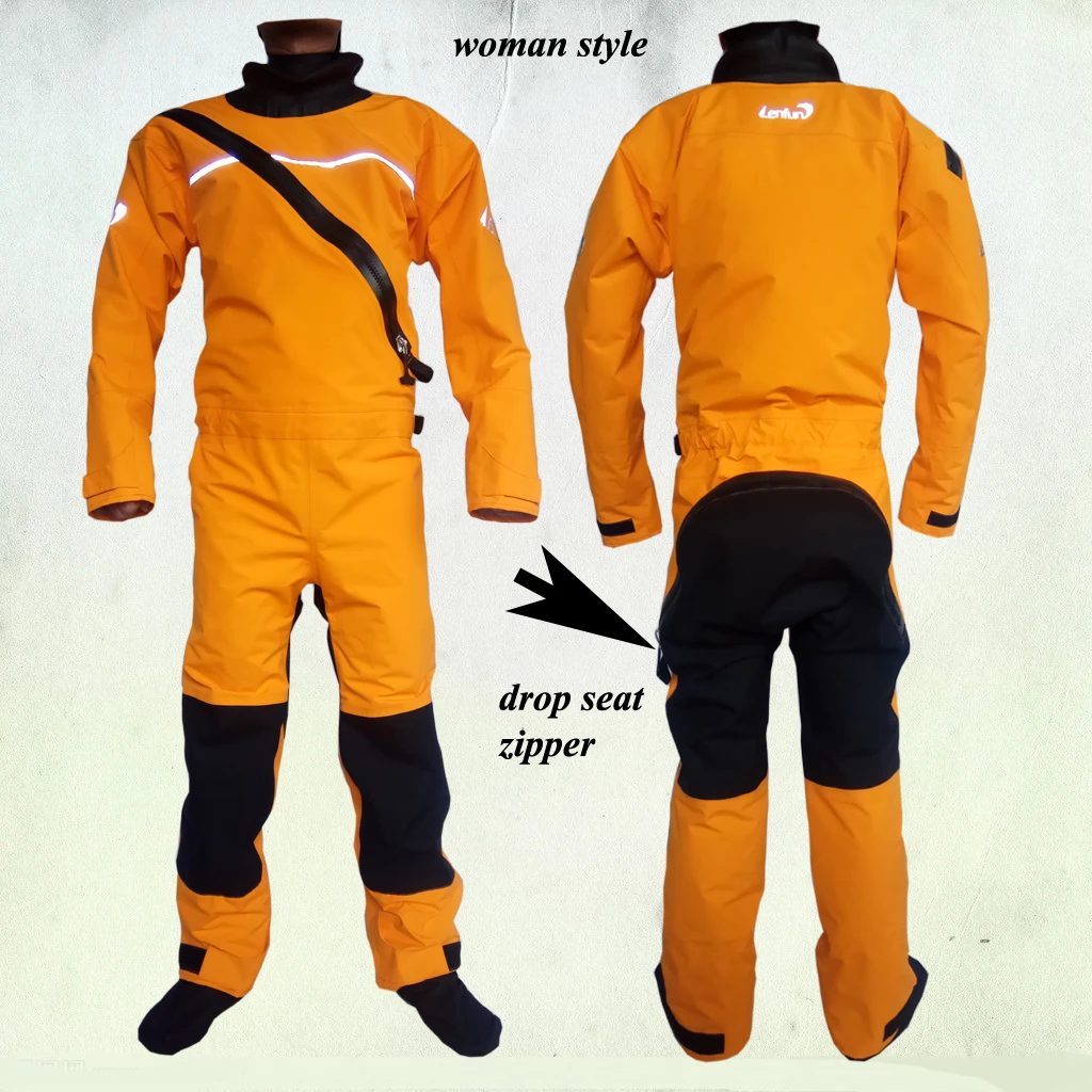 front zipper full dry suit,latex neck wrist gasket tizip drop seat zipper kayak,whitewater,rafting,sailing,boating windsurfing