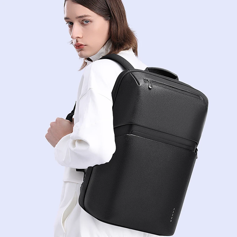 

Genuine Leather Backpack Cowhide Business Travel Beautiful Fashion Light Luxury Backpack 16 Inch Laptop Compartment Bag