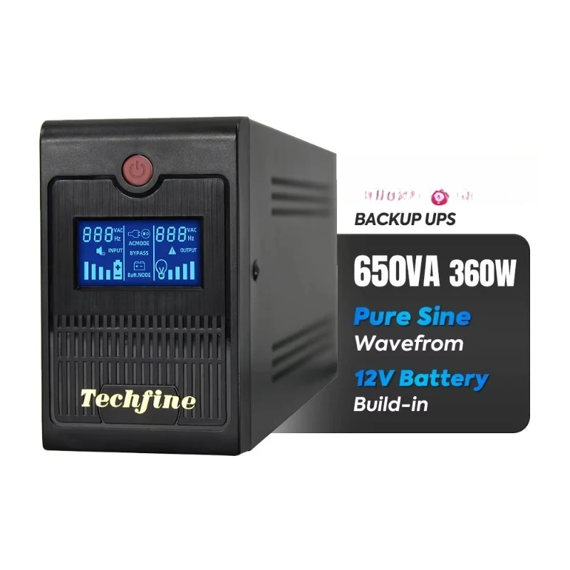 Mini UPS Pure Sine Wave Inverter UPS650VA for Laptop or Computer