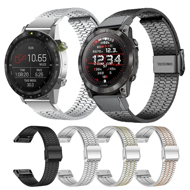 Bracelet en acier inoxydable pour Garmin Fenix, bracelet de montre, bracelet 3HR, 22mm, 26mm, 7 Pro, 7X Pro, 7, 7X, 5, 5X Plus, 6, 6X Pro