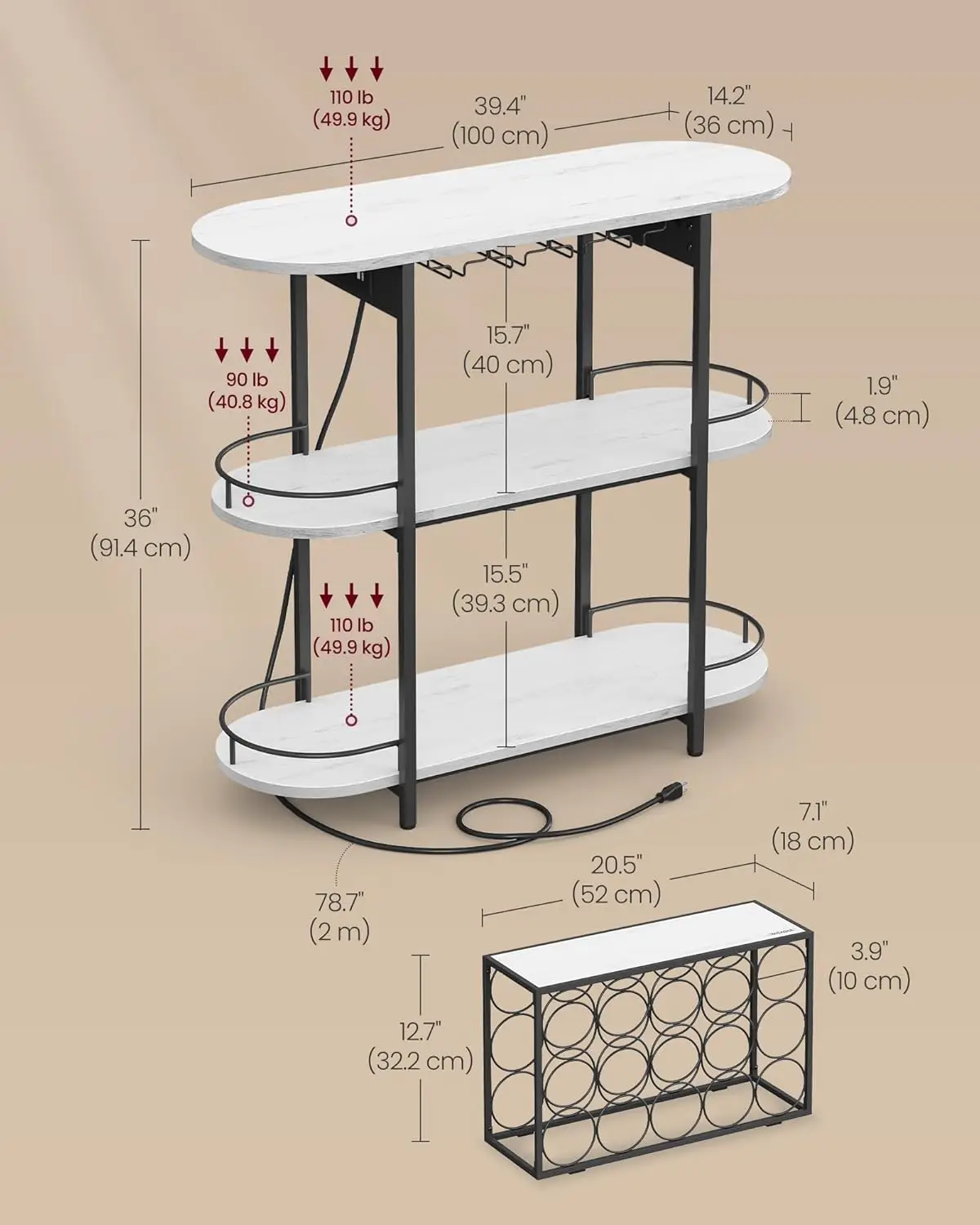 Gabinetes para el hogar, cafetería LED con tomas de corriente, minibar casero para licor, botellero independiente con vidrio