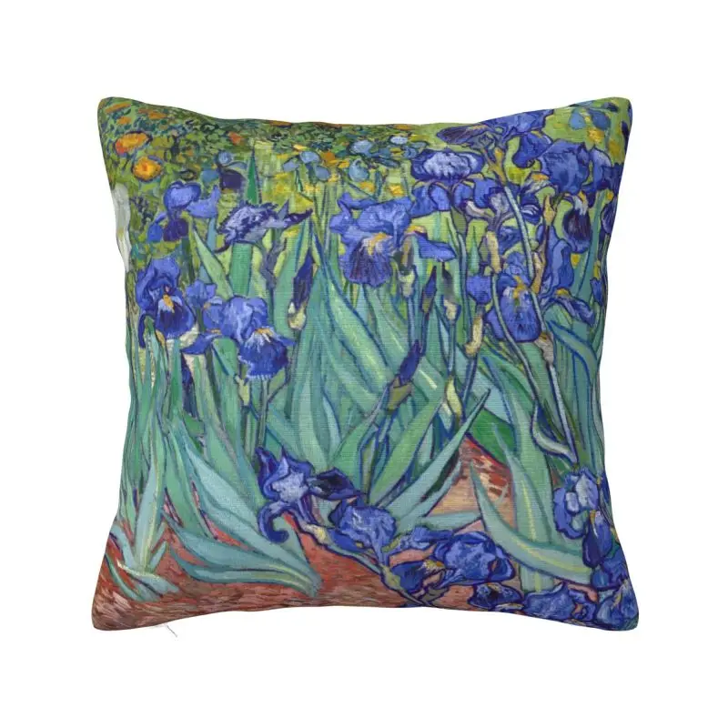 Irises By Vincent Van Gogh Modern Throw Pillow Covers Home Decorative Art Flowers Painting Car Cushion