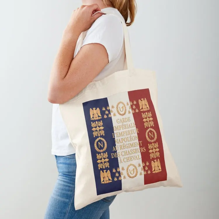 

Napoleonic French flag of the Chasseurs A cheval de la Garde Tote Bag bags woman 2025 bags for women canvas tote bag