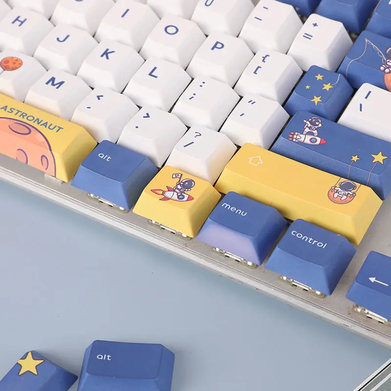 130 chaves tema astronauta keycap para mx switch gaming teclado mecânico cherry perfil pbt sublimação keycaps