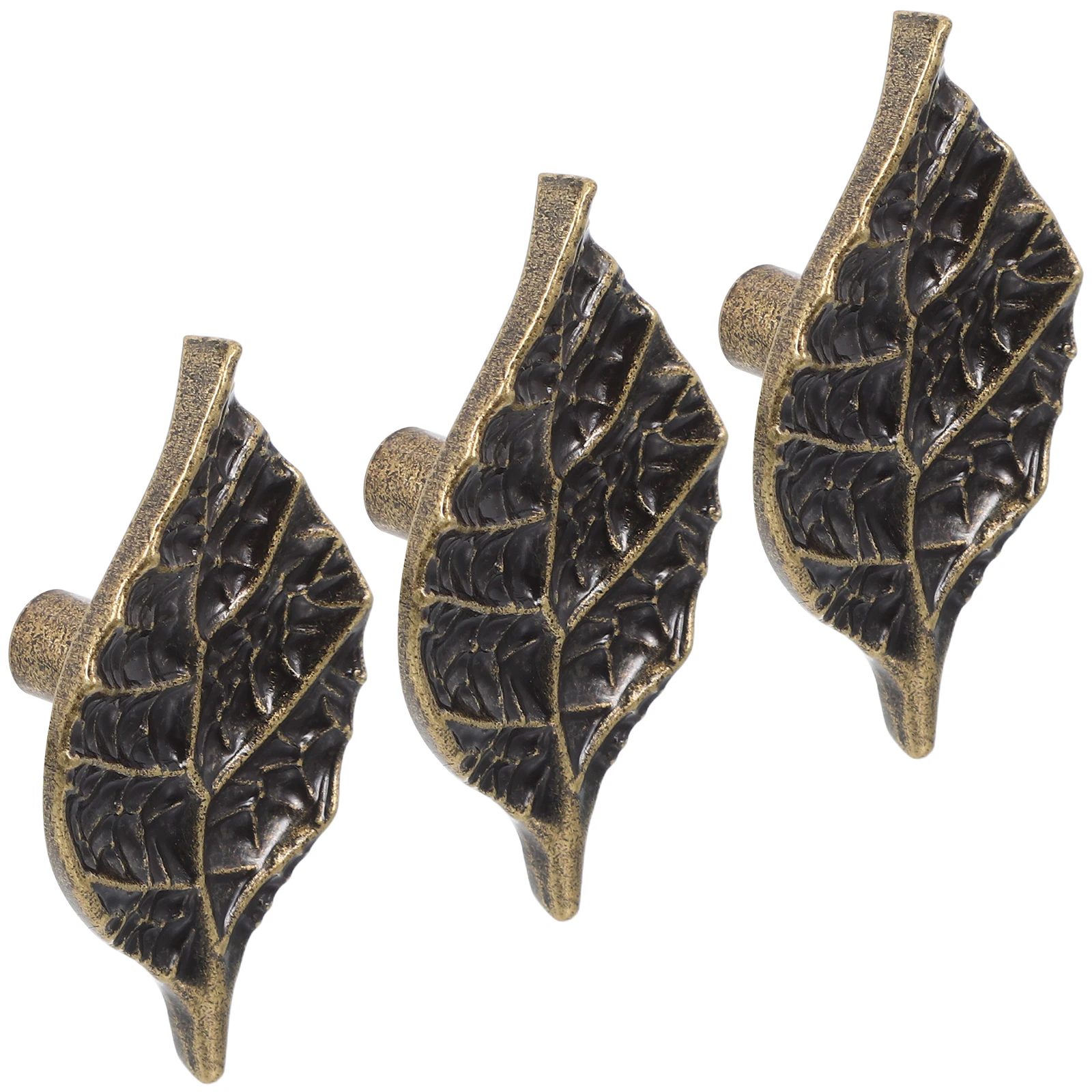 

3Pcs Cabinet Door Handles Leaf Shaped Dresser Pulls for Wardrobe Cupboard Closets Drawers Furniture Home Decor Hardware