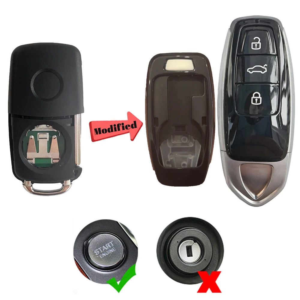 Superkey Modify For Lamborghini Style Keyless Smart Car Key Shell Case For 2011 2013 VW Caddy Jetta Beetle Golf Polo 5K0837202AJ