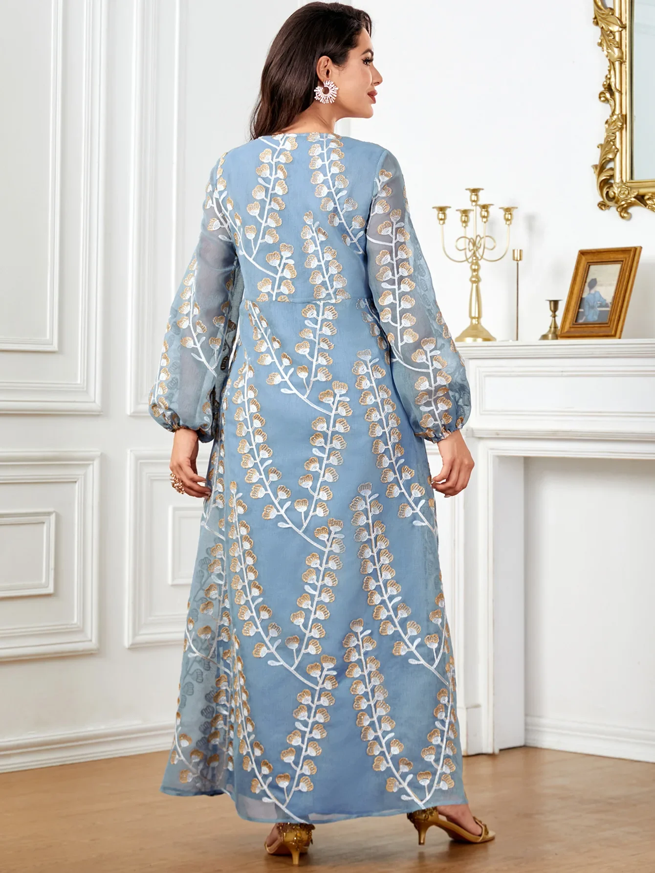 Marokaลski Kaftan muzuลmanki haftowane cekiny dลuga sukienka Jalabiya Eid Ramadan Party Abayas Islam arabska dubaj szata Vestidos