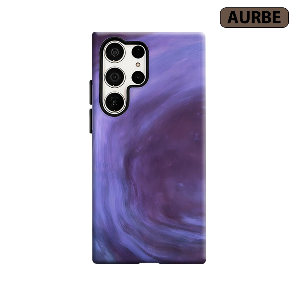 Purple Nebula Swirl Phone Case for Samsung Galaxy S26 S25 Ultra S24 S23 Ultra Plus Shockproof Double Layer Tough Back Cover