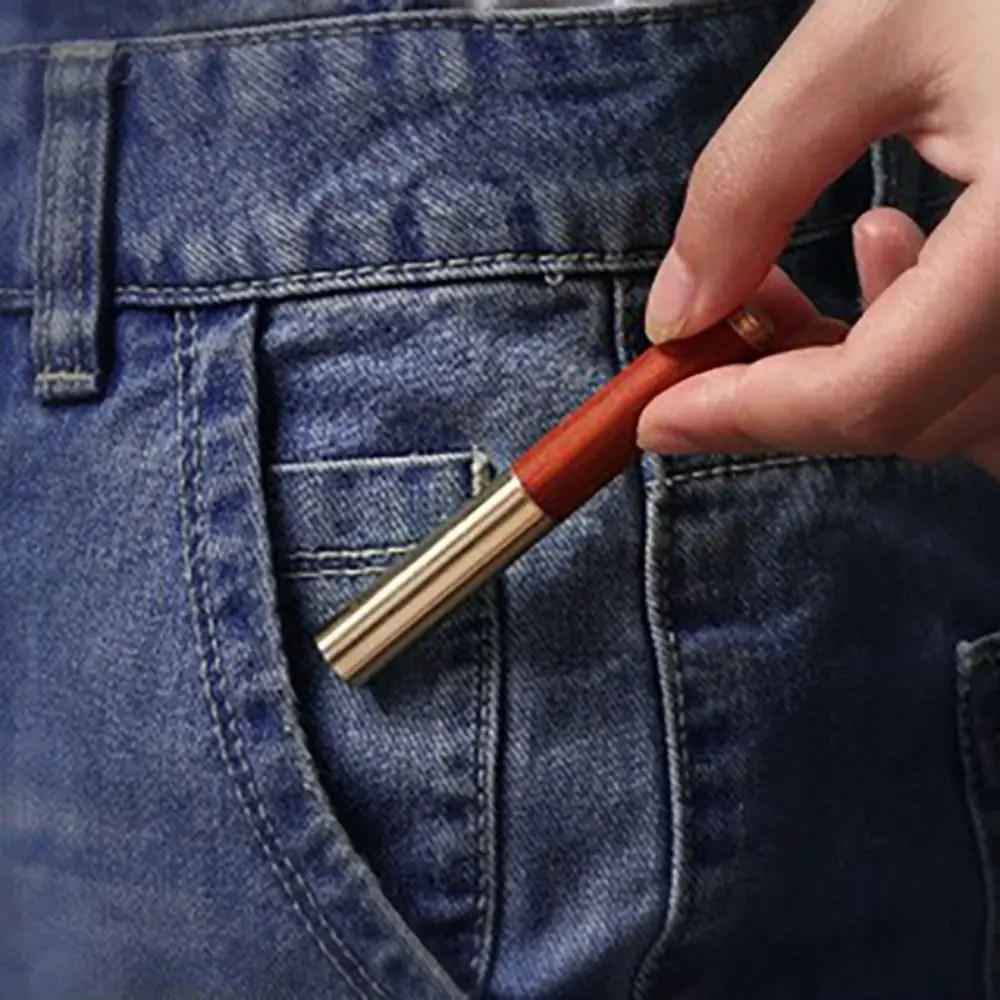 

Fashion Metal Brass Pocket Pen Sandalwood Mini Fountain Pen Quick-drying Gel Pen Business Office