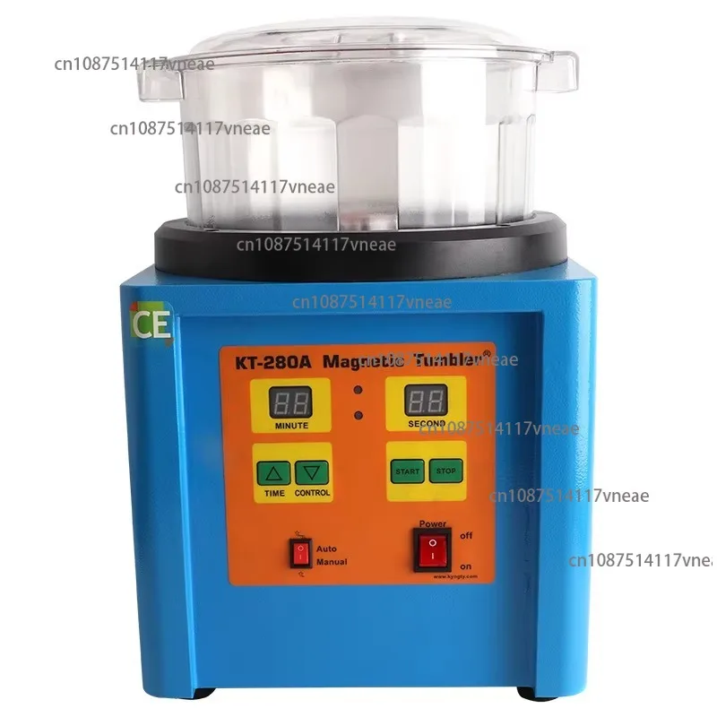 

Desktop KT-185 Large Magnetic 360 Polishing Machine LCD Display No Manual Supervision 14kg Jewelry Cleaning Deburring Oil