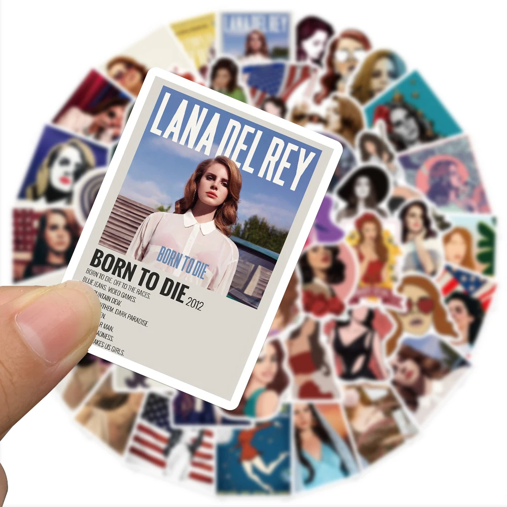 50PCS Singer Lana Del Rey Sticker DIY Laptop Guitar Phone Motorcycle Fridge Waterproof Graffiti Decal Kid Gift Toy Sticker