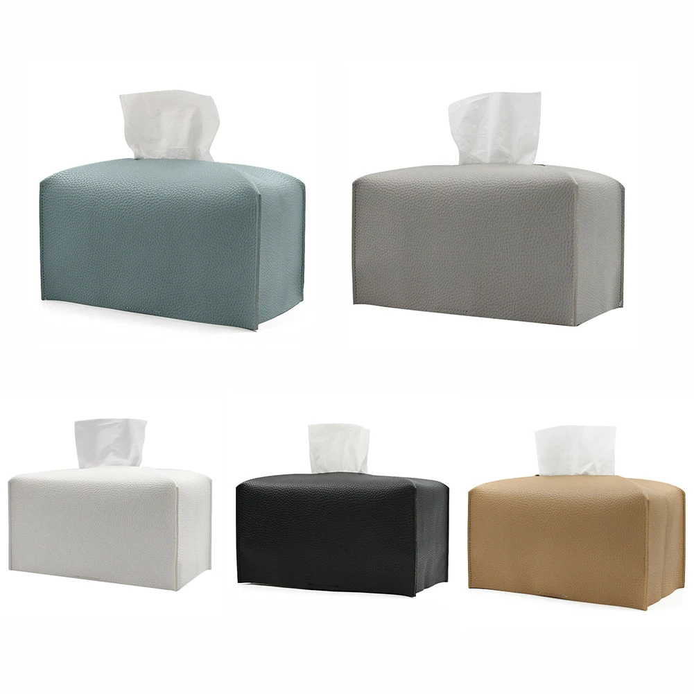 Leather Tissue Box Car Tissue Box Tissues Case Home Living Room Decorations Bedroom Kitchen Desktop Storage Box Napkin Holders