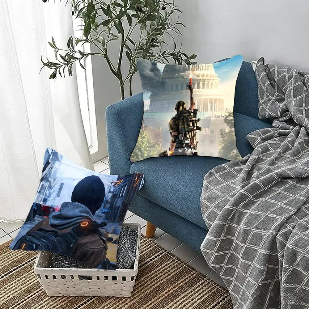 Shooter game Tom Clancy's The Division 2 Cushion Cover Fluffy velvet Nordic style plush Living room sofa decorative