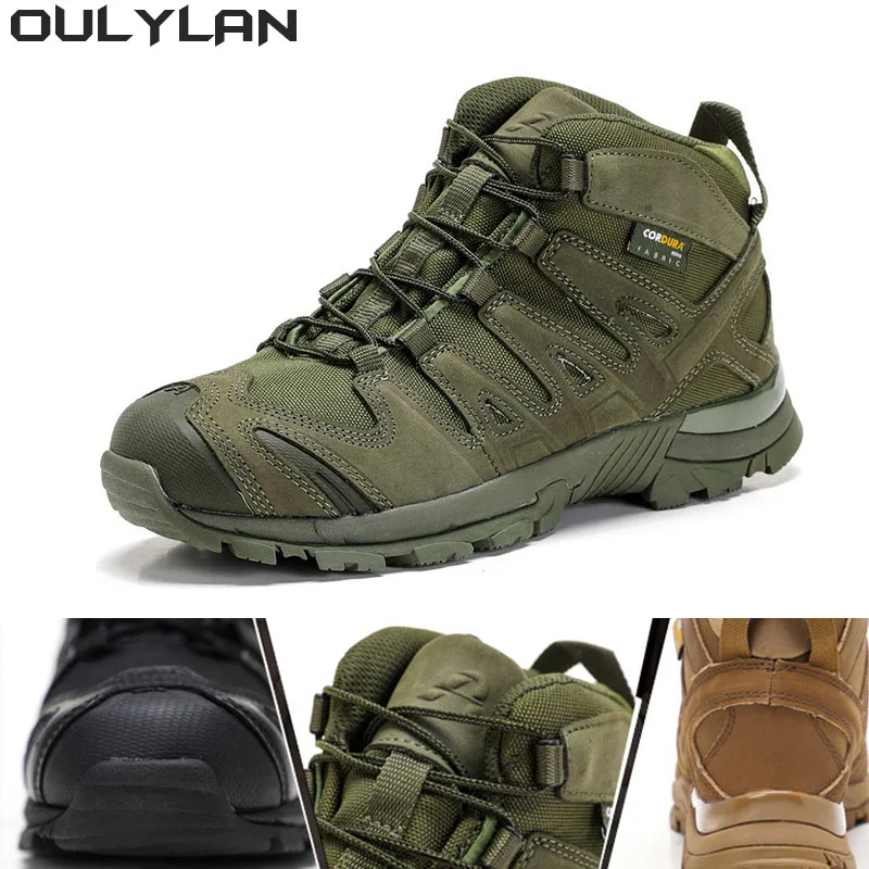 

Sneakers Boots Military Lightweight Amphibious Shoes Combat Boots Men's Mid Top Desert Boots Sports Mountain Camping Sneakers