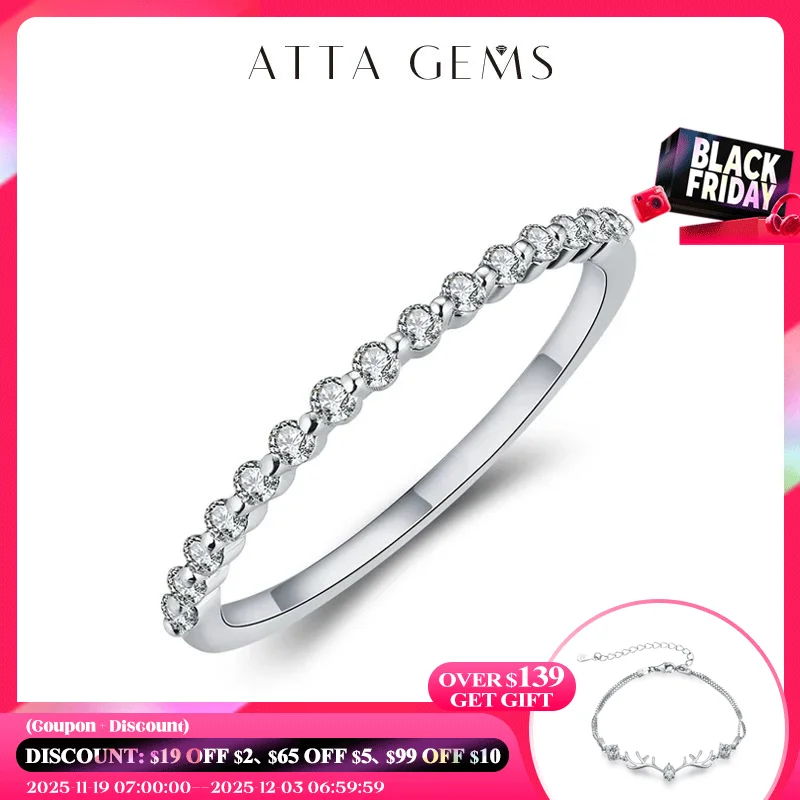

ATTAGEMS 925 пробы Серебряное 18K позолоченное кольцо с пузырями для Женщин Муассанит солитер кольцо Вечность Обручальное кольцо