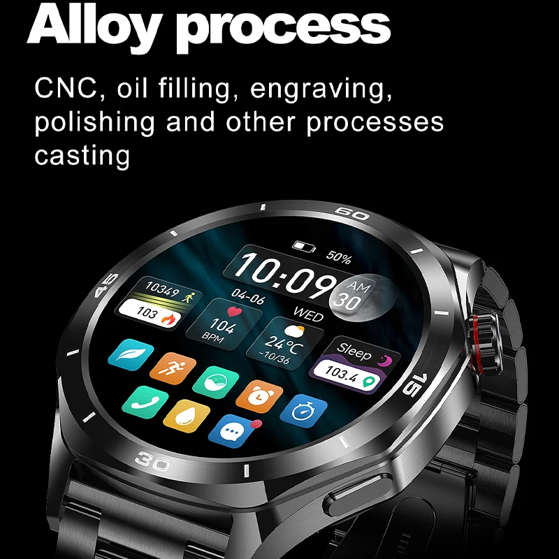 2024 New Men's Smartwatch 1.52 Inch 360 * 360 High-definition Resolution Voice Assistant Heart Rate Monitoring Smartwatch