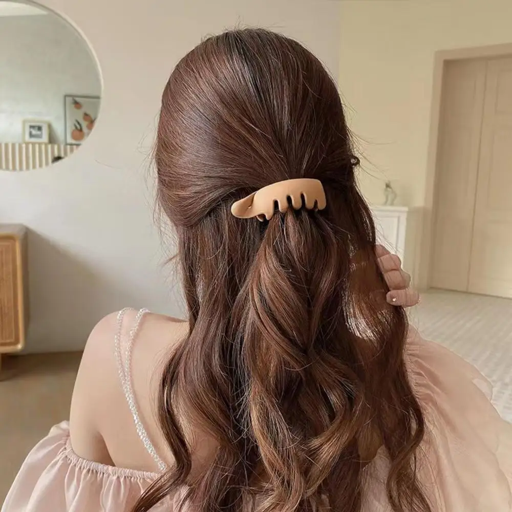 Frosted Ponytail Holder Hairpin Solid Color Banana Clip Hair Claws Women Hair Styling Accessories Ponytail Barrettes Twist Clamp