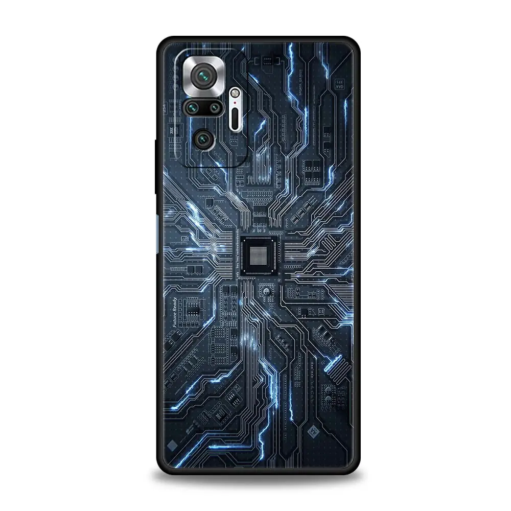 Phone Case For Xiaomi Redmi Note 12 10 11 9 8 Pro Plus 9S 7 8T 9T 9A 8A 9C K40 Gaming Cover Inside motherboard Circuit board