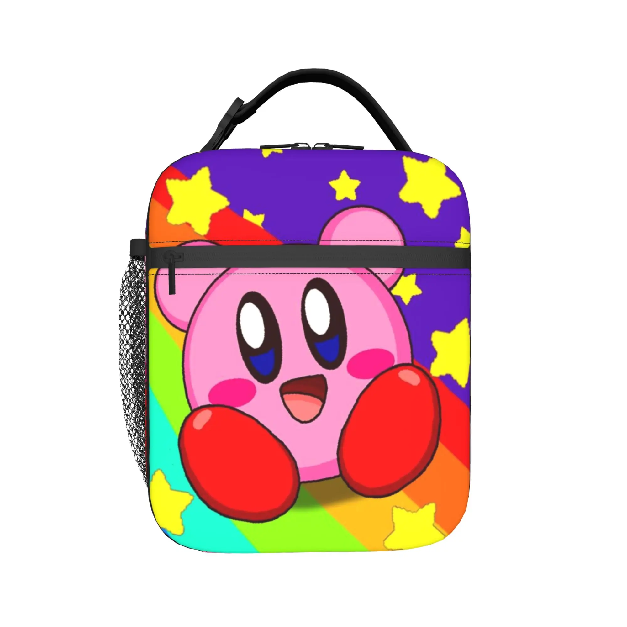 

Забавная сумка для обеда Pink Kirbys, изолированная сумка для еды для мужчин и женщин, портативные термосумки-холодильники для еды