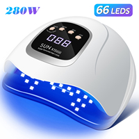 280W UV LED Nail Lamp Professional Nail Dryer Light With Timer Auto Sensor 66leds Cabin UV Lamp for Manicure Nail Art Tool