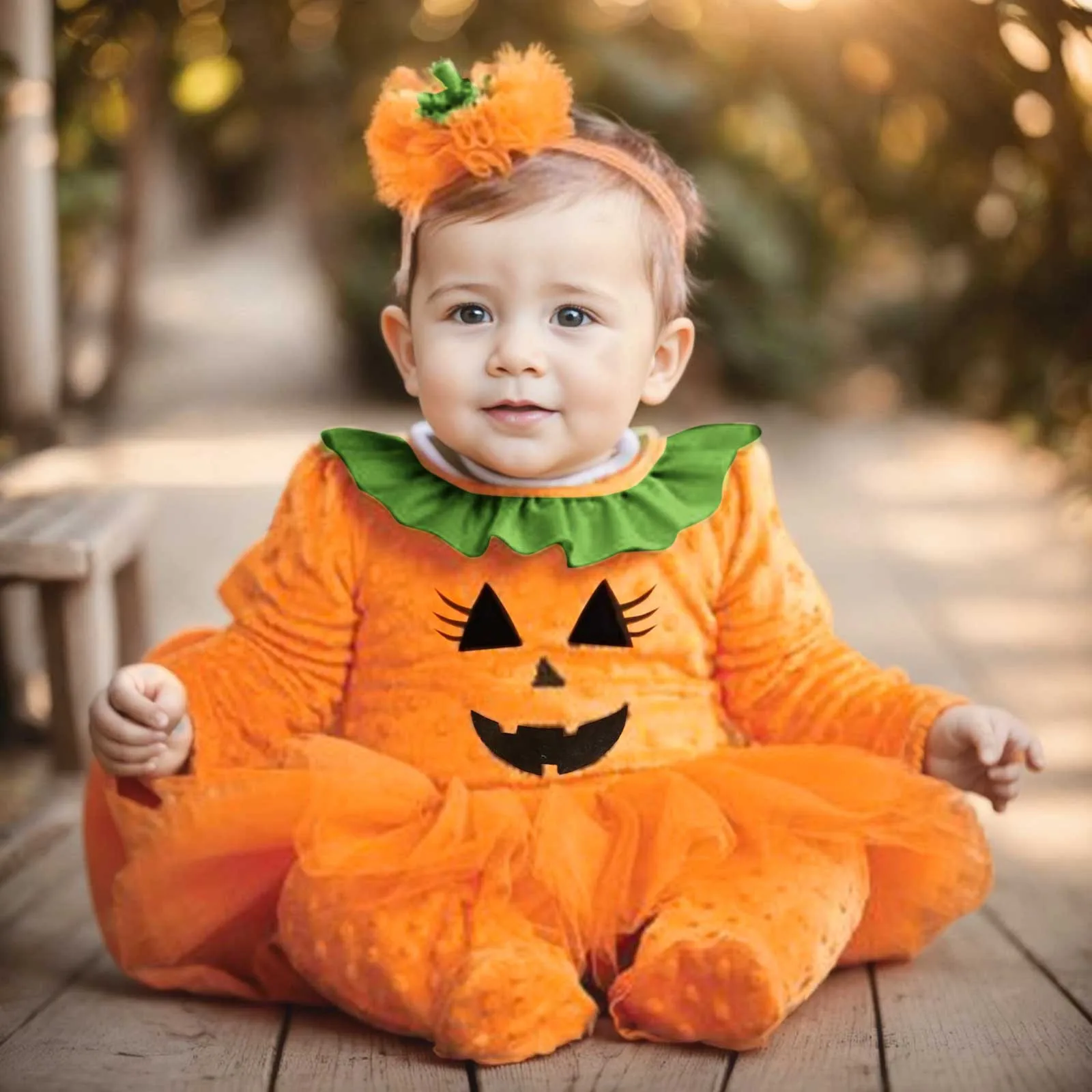 Halloween Infant Girls Romper Dress Long Sleeve Pumpkin Prints Jumpsuits Newborn Bodysuit Cosplay Costumes Party Baby Clothes