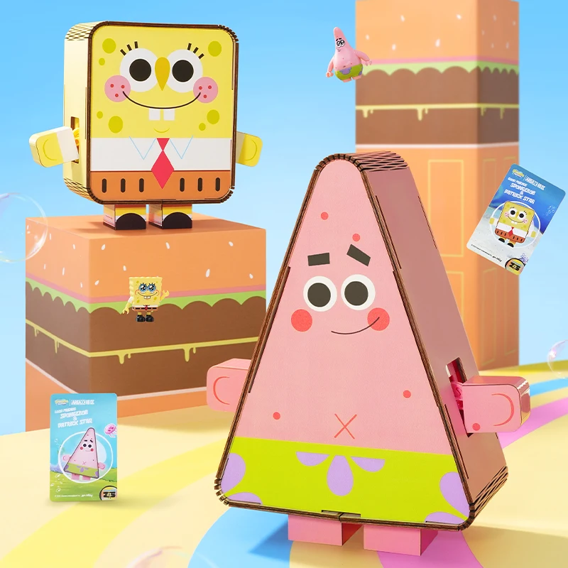 SpongeBob SquarePants Building Blocks 25th Anniversary Patrick Star Model Bricks With Light Desktop Decoration Kids Toys Gifts