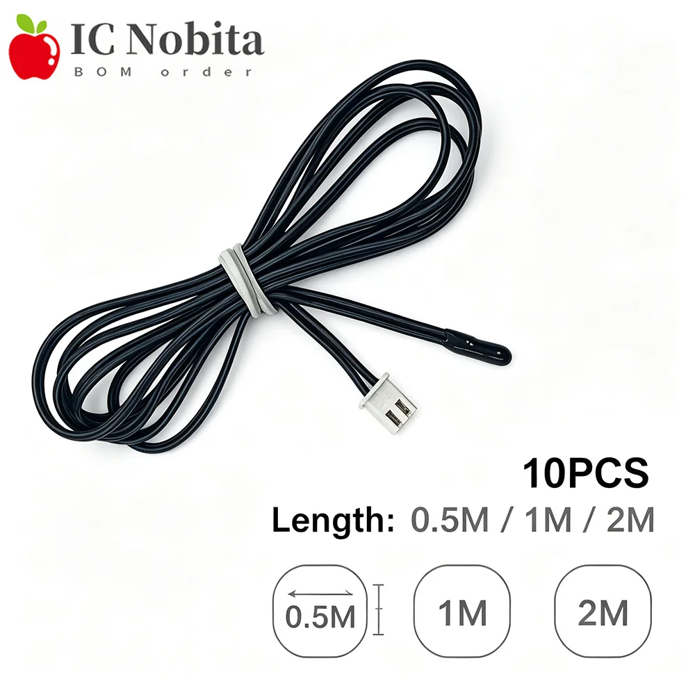 10PCS Universal Temperature Sensor Cable 0.5M 1M 2M 1% 5K 10K 15K 20K 50K 100K NTC Thermistor B3435 B3470 B3950