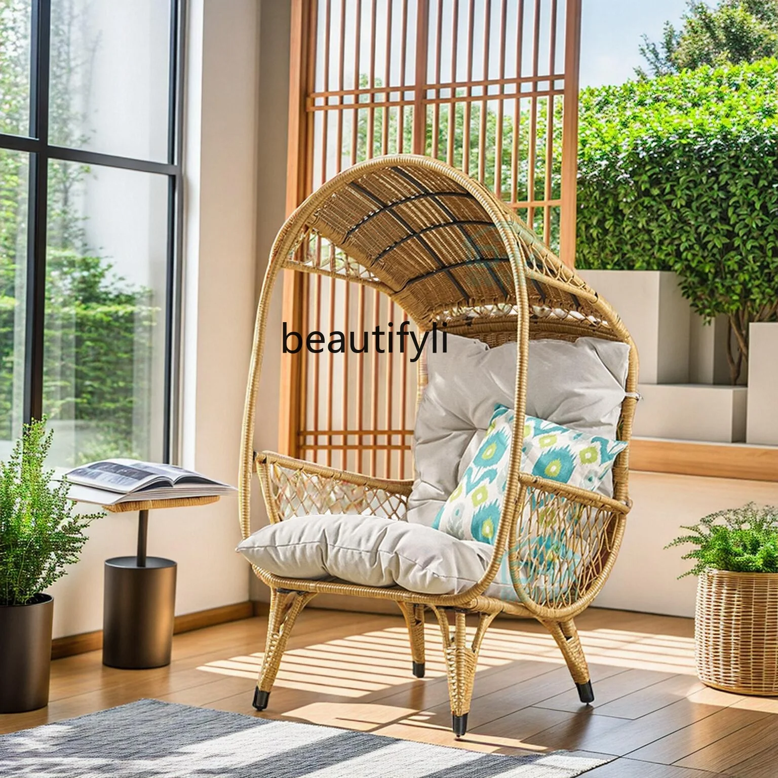 

Outdoor rattan chair leisure table and chair courtyard swing hanging chair balcony waterproof hanging basket open-air homestay