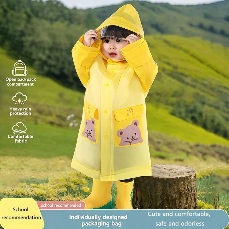 2026 New Children's Raincoat Boys Girls Girls Primary School Students Kindergarten School Special Baby Cartoon Raincoat