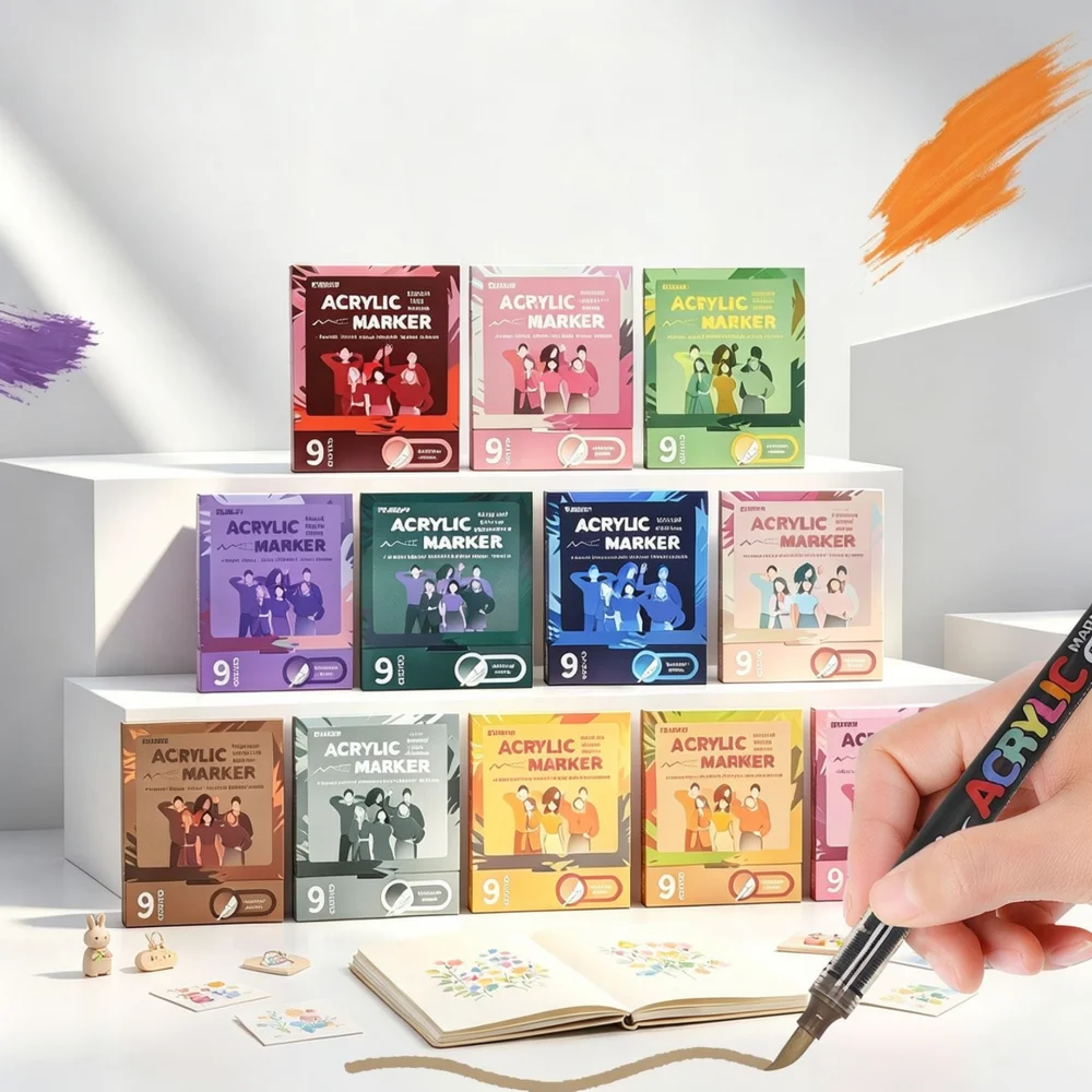 For For Tianyi Acrylic Markers Set Soft Tip Oil Based Skin Tone Paint Pens Professional Art Stationery For Drawing