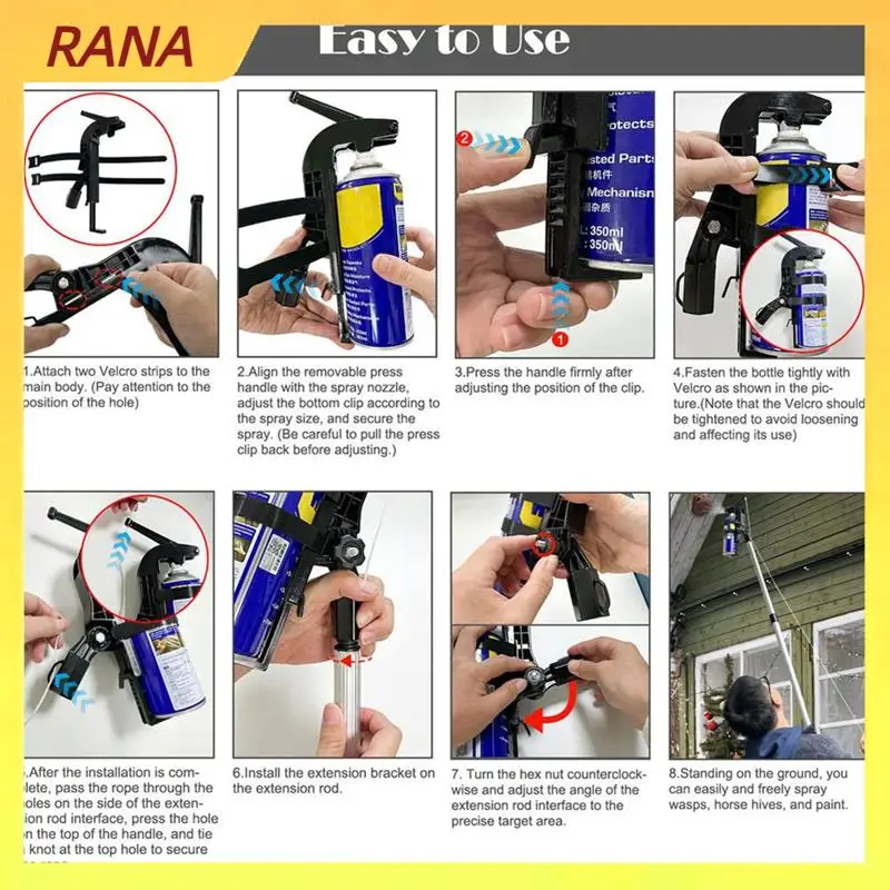

RANA Sprays Can Extension Pole Adaptor Sprayer Extension Pole Adaptor Adjustable Angle Sprays Extender Adjustment Bracket