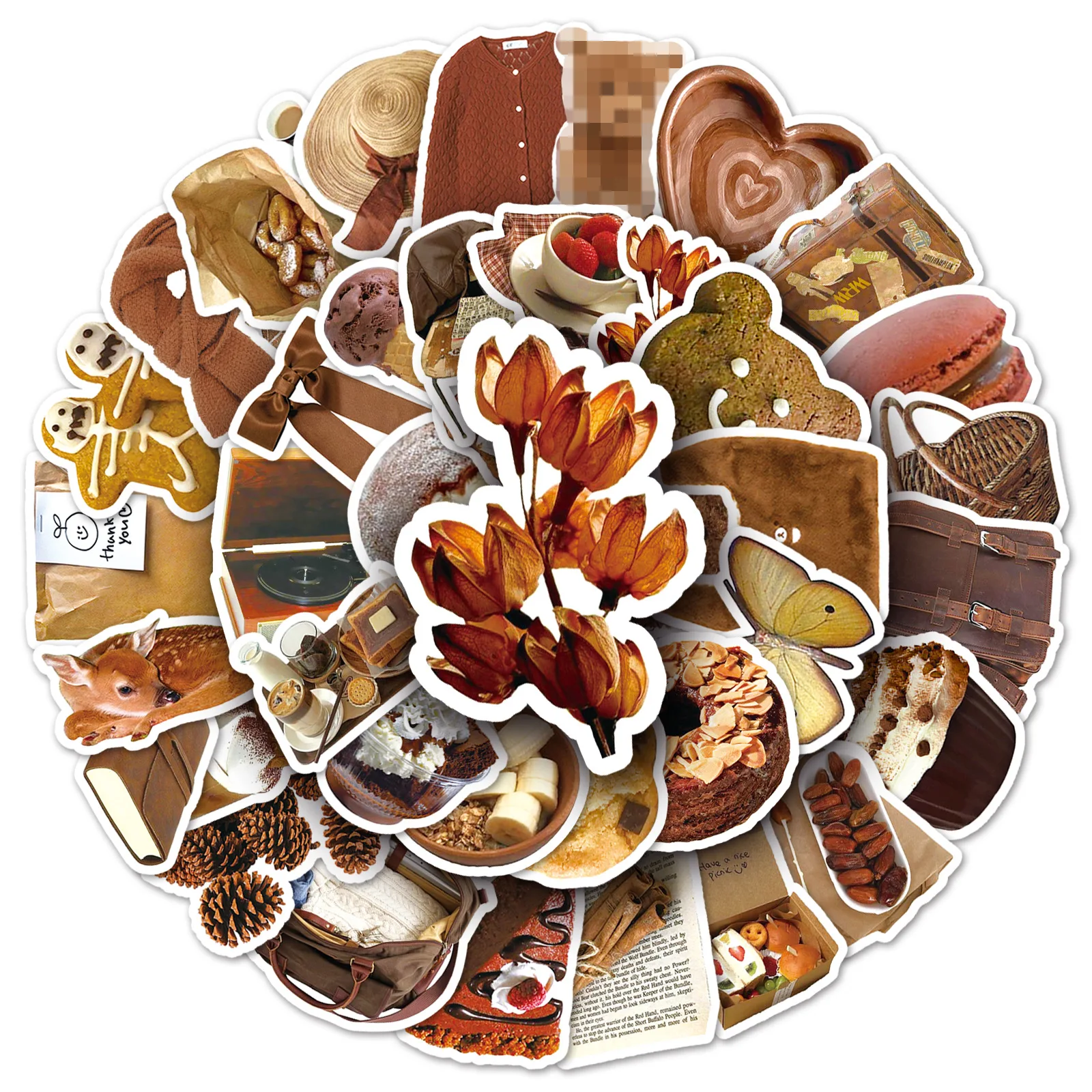 

10/50PCS Brown INS Style Sticker Cartoon Cute Graffiti Waterproof Decal Kids Toy for Luggage Diary Book Desk Bicycle Guitar