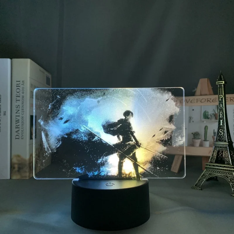 Aanval op Titan Bertholdt Hoover Levi Ackerman Eren Jaeger Led Nachtlampje Acryl Decor Sfeerverlichting slaapkamer Tafellamp