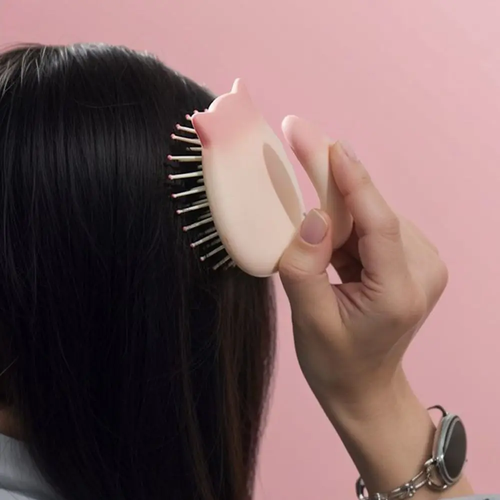 

Cute 3D Air Cushion Massager Cat Shaped Plastic Air Cushion Comb Soft Portable Scalp Hair Curling Tool for Long Hair