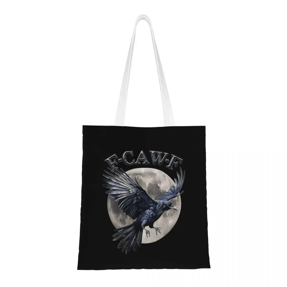 

Женские и мужские сумки-тоут Black Crow F-Caw-F с забавной черной птицей FCAWF Moon, большая вместительная сумка для покупок для женских сумок