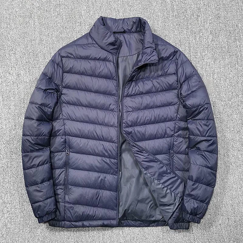 

Легкая хлопковая куртка для мужчин, повседневное пуховое хлопковое осенне-зимнее пальто с капюшоном, теплый воротник-стойка, размер плюс молния, чистая...