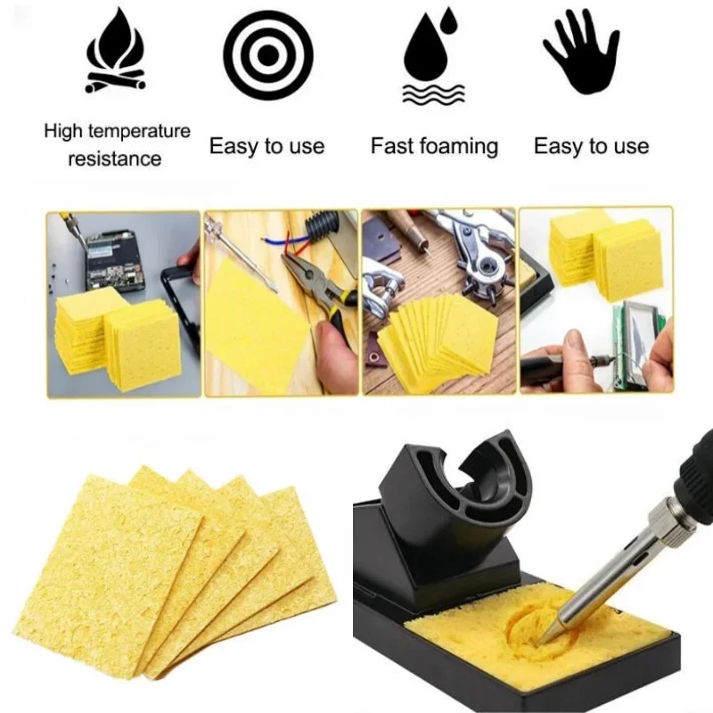 30pcs Soldering Iron Cleaning Sponge For Enduring Solder Welding Station Electric Soldering Iron Tip Repair Tools Sponge Cleaner