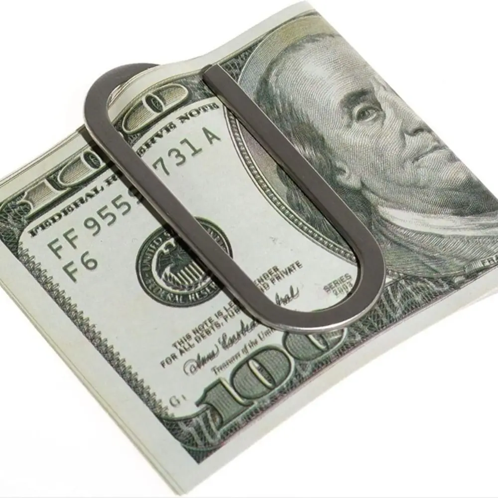 Handiness Creative Money Clips Stainless Steel Ultra Thin Banknote Folder Minimalist Front Pocket Wallet Festival Use