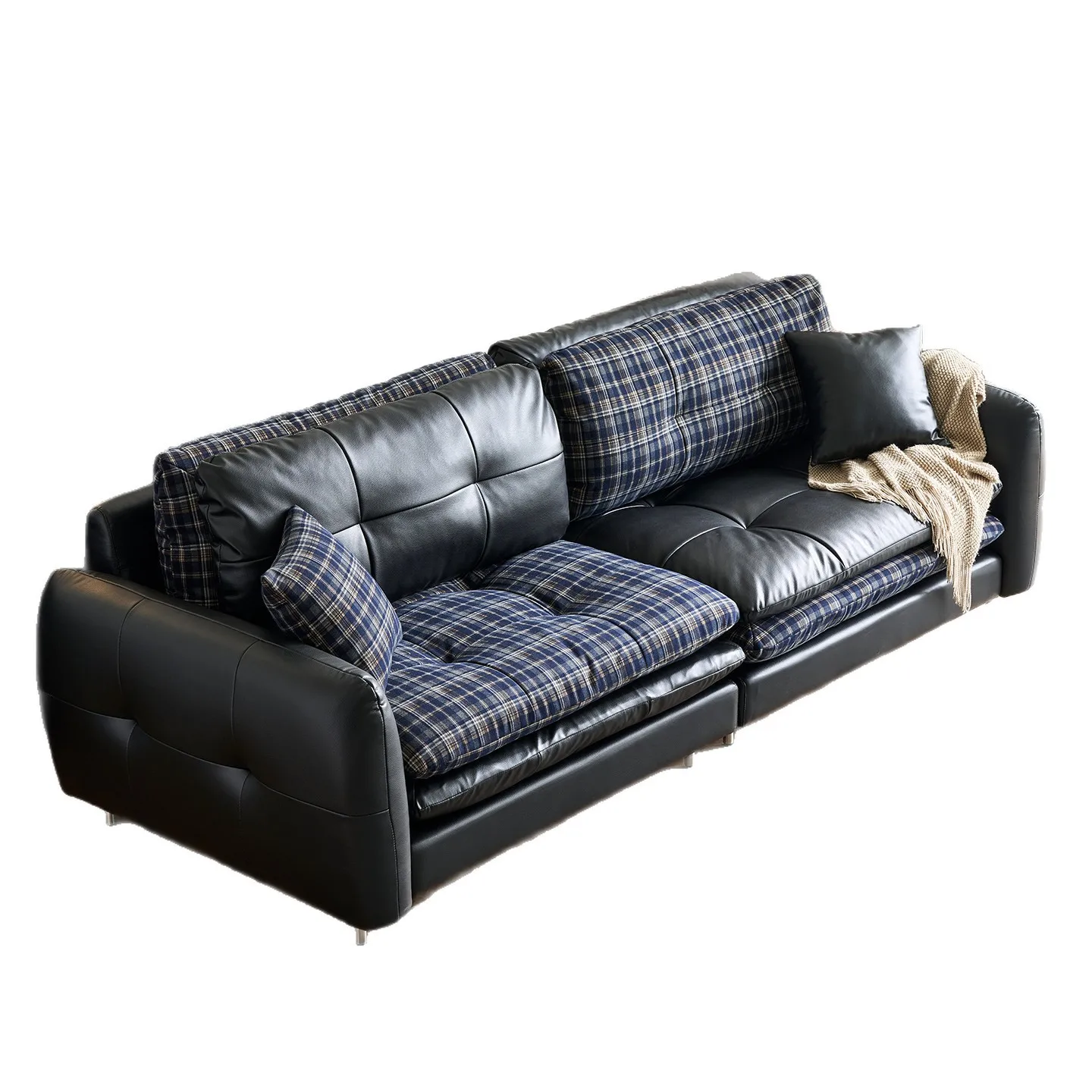Hamburg sofa Bauhaus leather sofa small apartment living room two sides switch fabric sofa