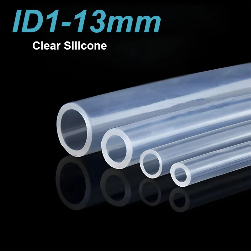 1M Clear Food Grade Silicone Tube Drink Pipe Water Connector Soft Pipe Flexible Rubber Hose ID1 2 3 4 5 6 7 8 9 10 11 12 13mm