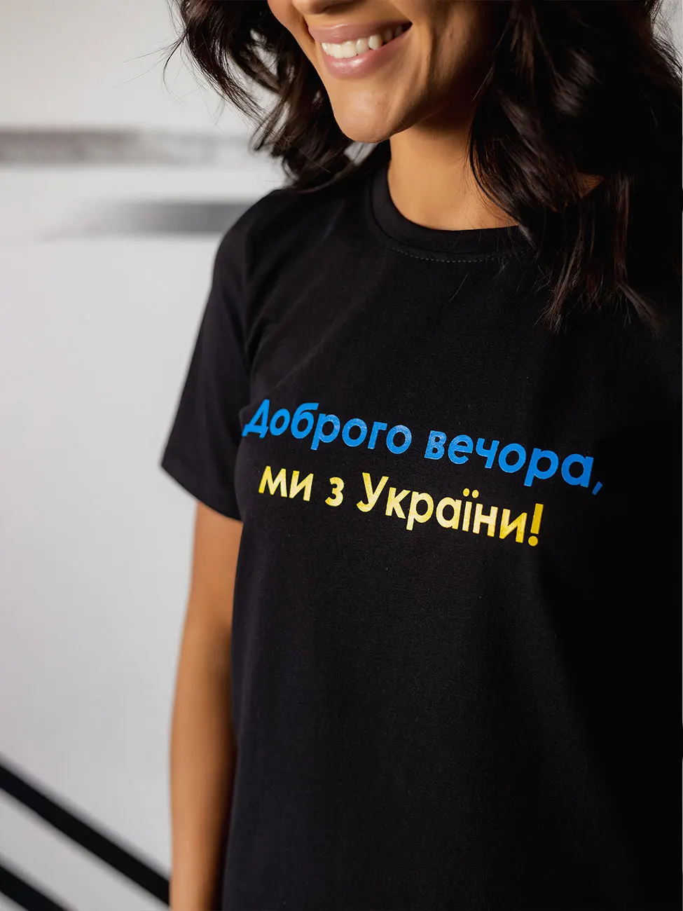 Women\'s T-Shirt With The Print Of Good Evening We Are From Ukraine Patriotism Cotton Tee Women Summer Boutique Drop Sleeve Shirt