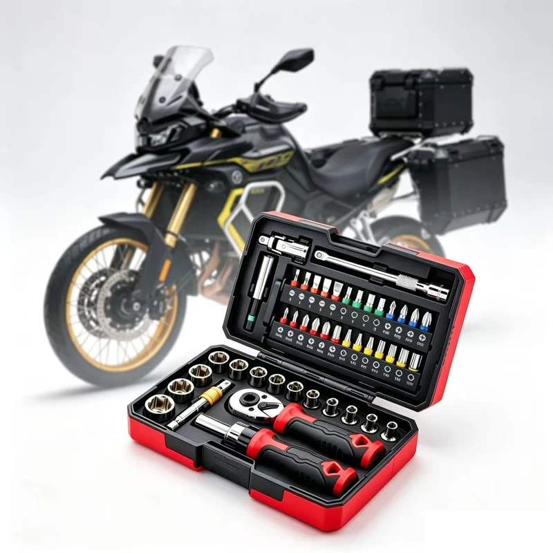 45PCS Motorcycle Repair Tool Set Ratchet Socket Wrench Kit For VOGE DS800X DS525X DS900X DS625X 500 AC DS 300DS CU Accessories