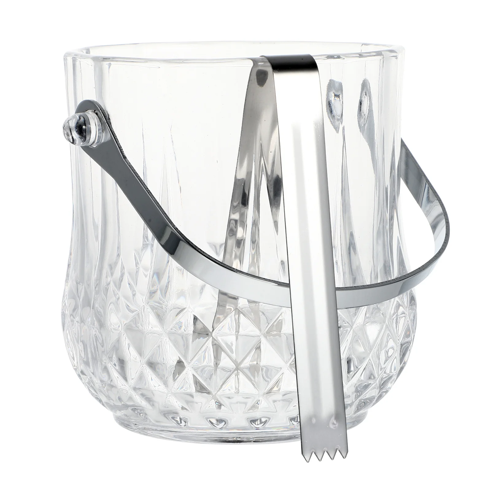 

Practical Glass Ice Bucket Clear View Easy Carry for Home and Commercial Use Ice Bucket Storage Barrel Handle Barrel