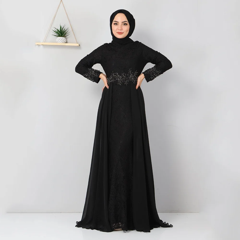 

Customized Black High Collar Long Evening Dresses Elegant Formal Occasion Prom Gowns Beading 2025 Floor Length Prom Dresses