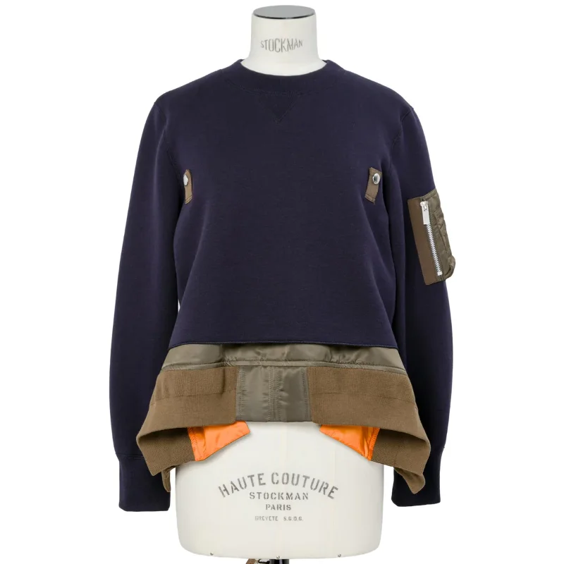 سترة خريف 2025 مرقعة فضفاضة غير رسمية بأكمام طويلة ورقبة مستديرة بلوفر نسائي