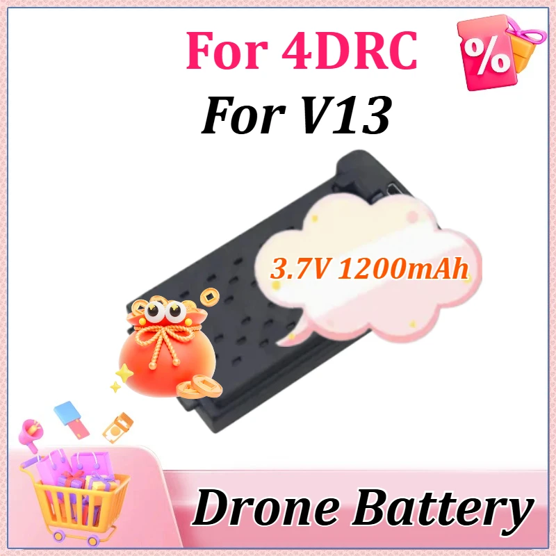 

Newly 3.7V 1200mAh Upgraded for 4DRC V13 Quadcopter Replacement Accessories Parts High-Capacity Replacement Drone Battery