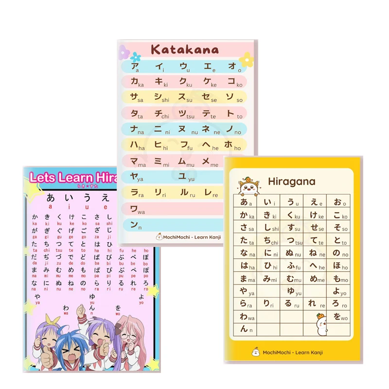 A5 Thread Notebook Funky Note Book Anime Japanese Hiragana Katakana Chart Alphabet Characters Letter Tabelle Graffiti Sketchbook