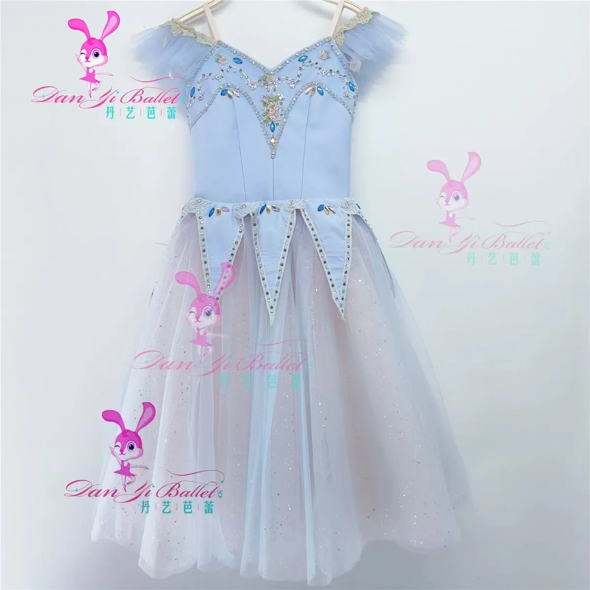 Danyi dance rabbit blue river dance ballet performance dress long gauze dress competition dress professional customization